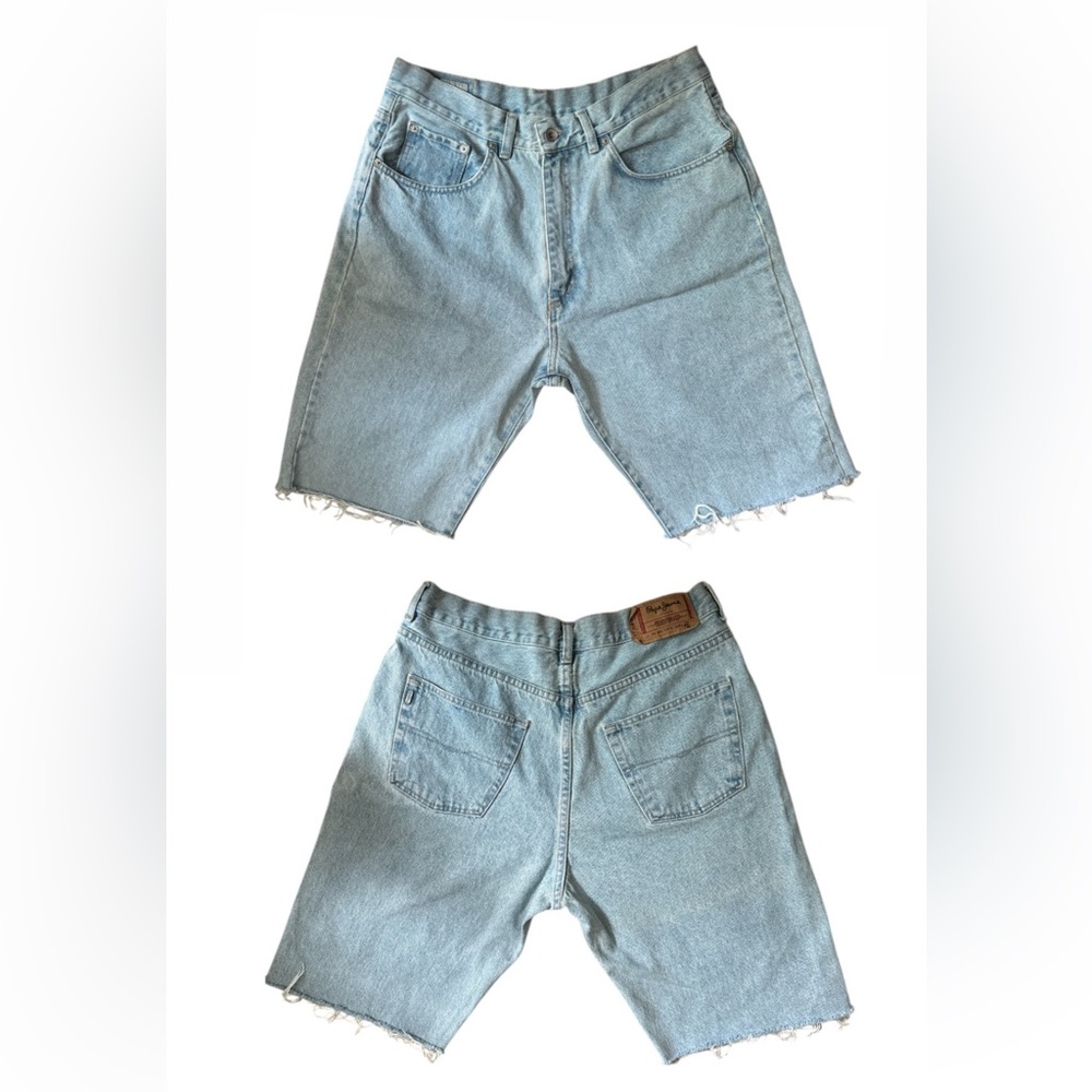 Pepe Jeans Light Blue Frayed Denim Shorts